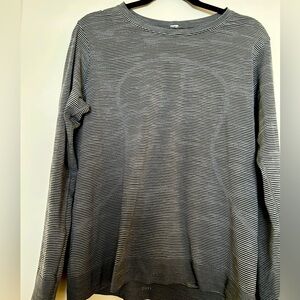 Lululemon relaxed swiftly long sleeve shirt…. Black and grey thin stripe